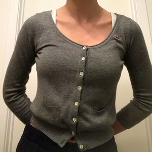 Cropped Grey Cardigan from Hollister!